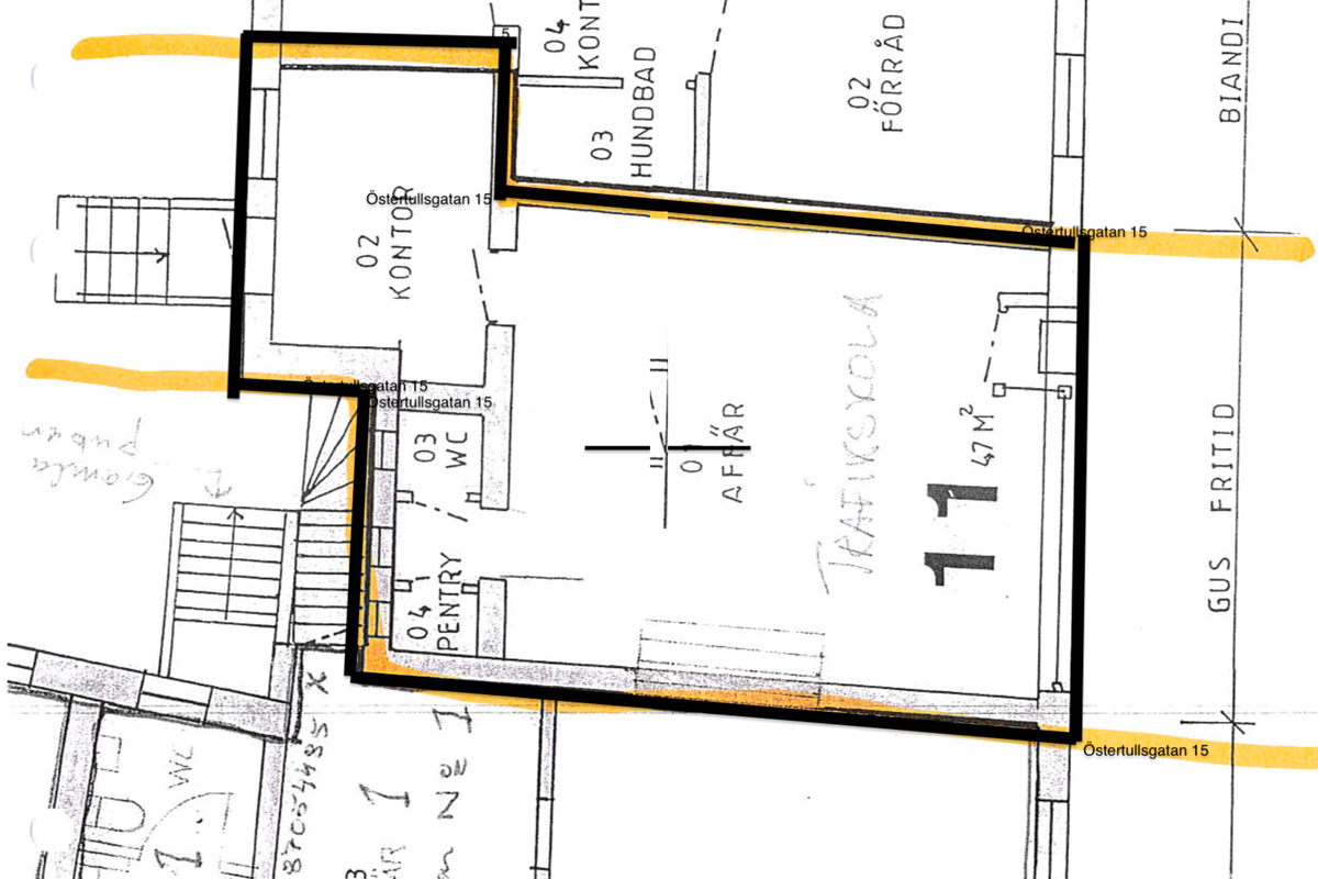 Planritning - Östertullsgatan 15